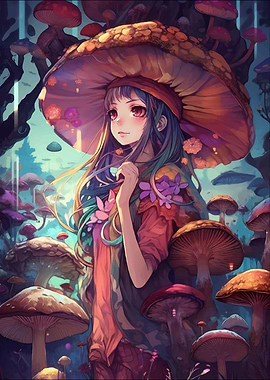 Anime Mushroom Girl