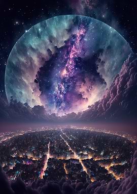 City Milky Way Sky Bubble