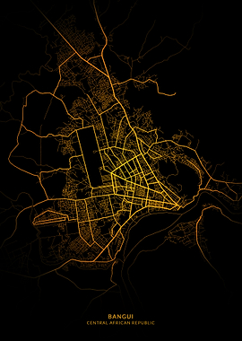 Bangui City Map Gold
