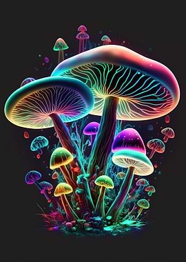 Mushrooms colorful