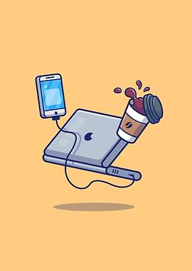 Laptop Handphone Coffee