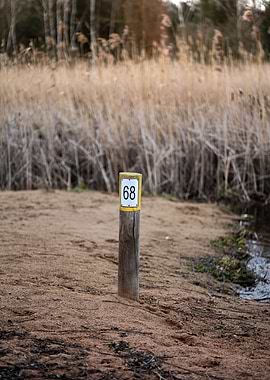 Pole by the lake