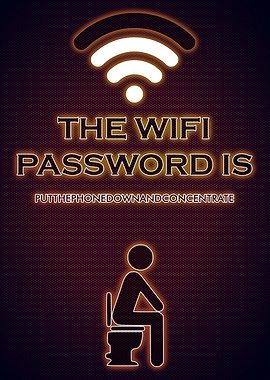 Funny Bathroom Neon Poster