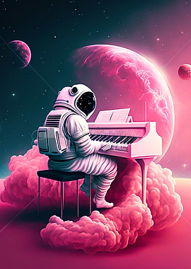 Astronaut Play Piano