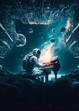 Astronaut Play Piano