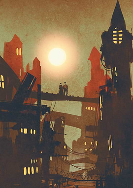 night scene of couple