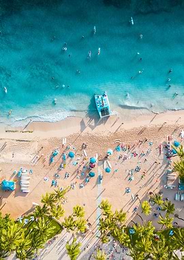 Colorful beach from above