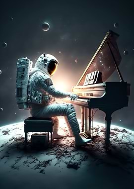 Astronaut Play Piano
