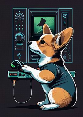 Cute Corgi Gaming