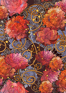 orange and pink flowers