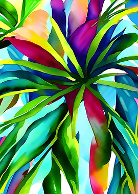 Art multicolored leaves