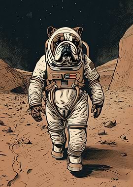 English Bulldog On Mars