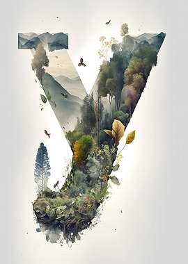 Letter Y Double Exposure