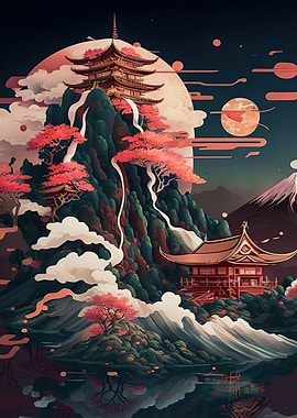 japan moon landscape