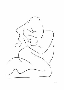 Sexy couple line art