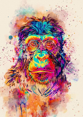 Chimpanzee colorful
