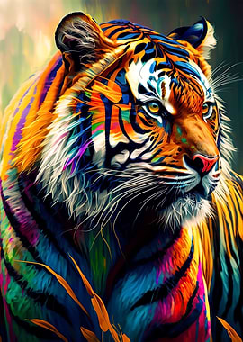 Tiger colorful animal
