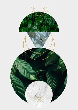 Circles leaves and marble