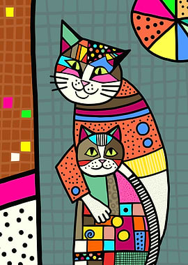 Patchwork Parent Cat