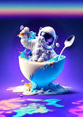 Astronaut high in the sky