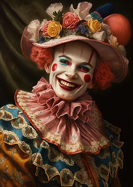 Smiling Clown Rococo Style
