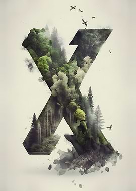 Letter X Double Exposure