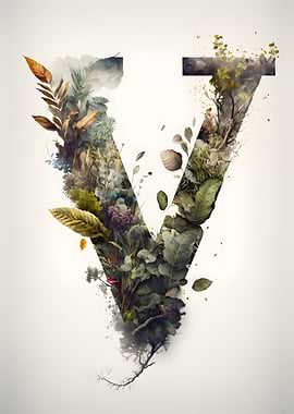 Letter V Double Exposure