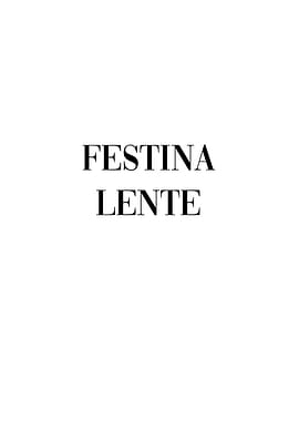 Latin Quote Festina Lente