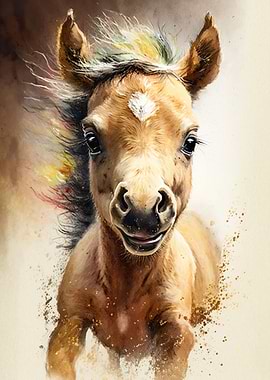 Horse Watercolor Drawing