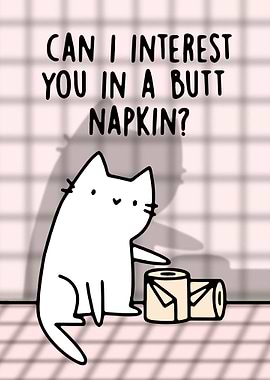 Cat Funny Butt Napkin
