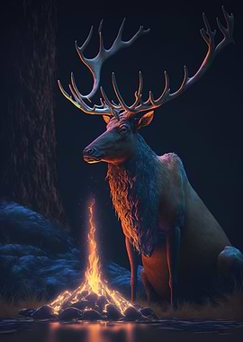 glow elk animal