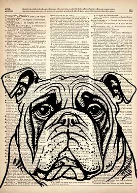 BULLDOG Dog ILLUSTRATION