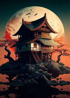 japan moon landscape