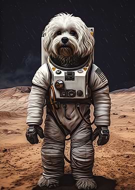 Havanese Astronaut On Mars