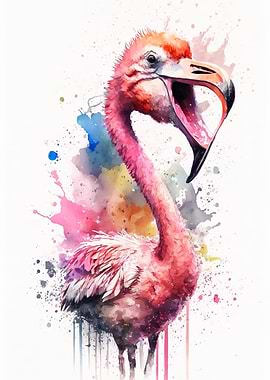 Flamingo Watercolor