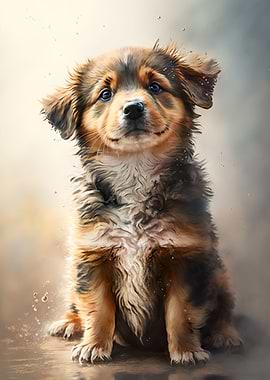 Bernese Dog Watercolor