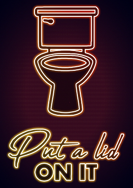 Funny Bathroom Neon Poster