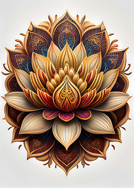 Golden Floral Mandala