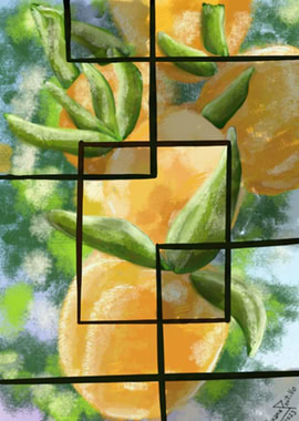 Oranges Under Dark Glass