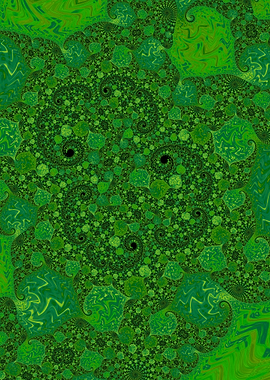 Bold Trippy Green Fractal