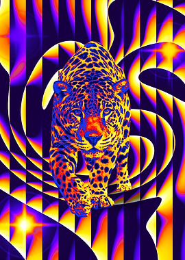 Retro Trippy Leopard