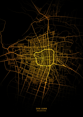 San Juan City Map Gold