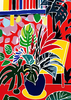 Colorful Monstera Poster