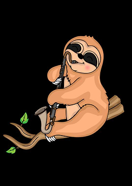 Sloth Bass Clarinet Player