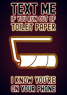 Funny Bathroom Neon Poster