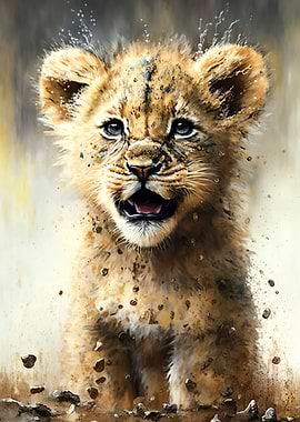 Lion Watercolor Drawing