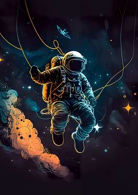 Astronaut exploring space