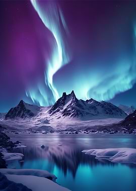Blue Aurora Borealis