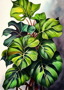 Philodendron plant art