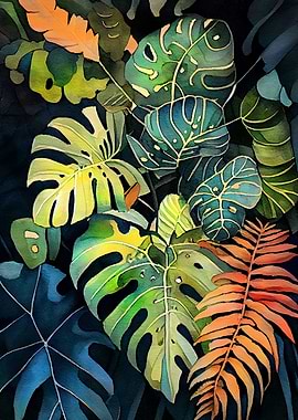 Philodendron plant art